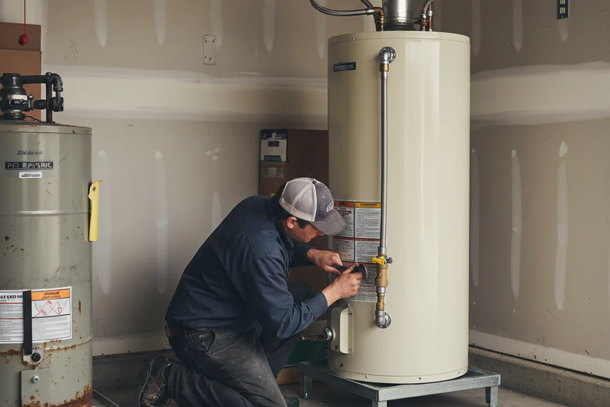 Water heater and shutoff valve replacement in Coram